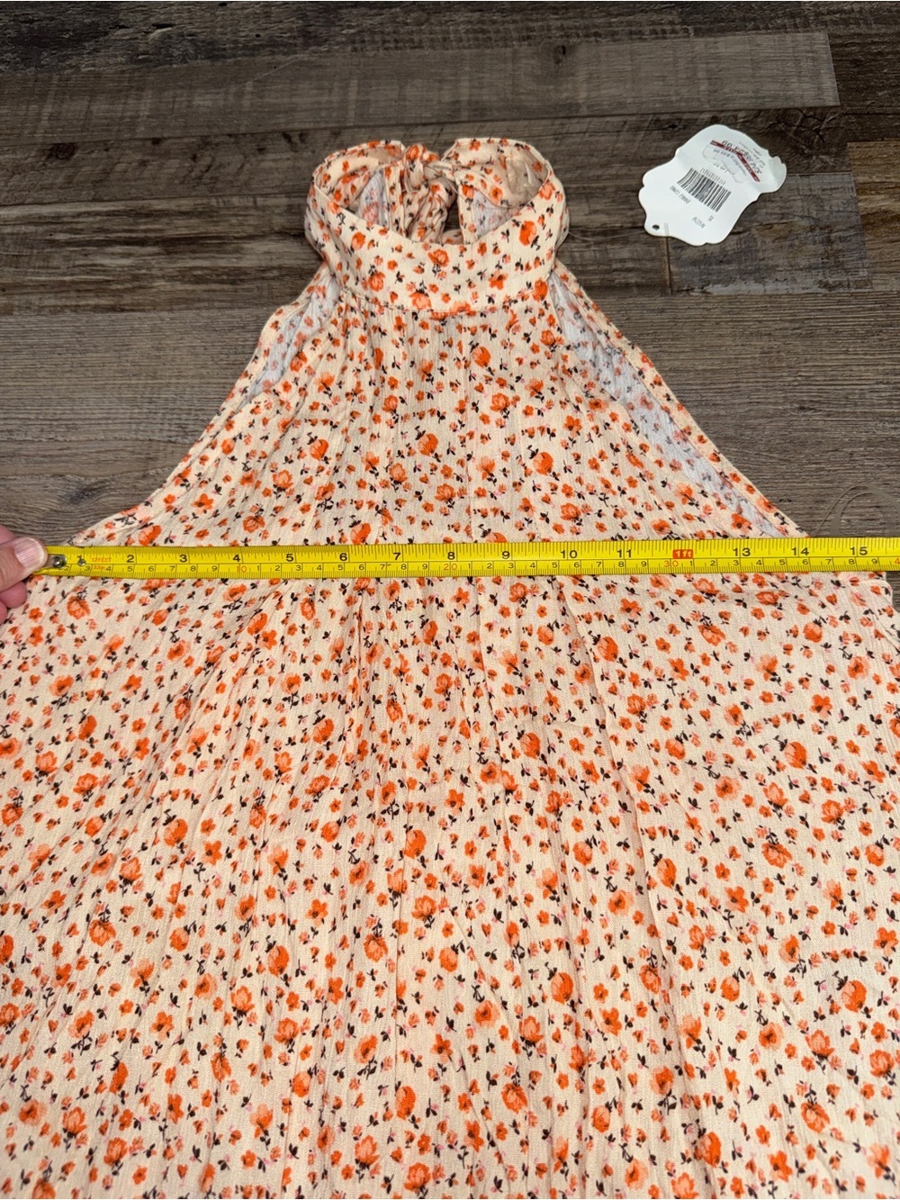 Altard State Floral Halter Tie Back Tank Top Orange Cream XS - Picture 3 of 8